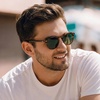image:imageCARFIA Acetate Polarized Sunglasses for Men Retro Classic Round Shades21 Brown Striped Frame Green Lens