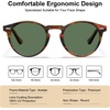 image:imageCARFIA Acetate Polarized Sunglasses for Men Retro Classic Round Shades21 Brown Striped Frame Green Lens