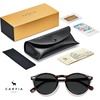 image:imageCARFIA Acetate Polarized Sunglasses for Men Retro Classic Round Shades22 Brown Tortoise Frame Grey Lenses