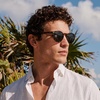 image:imageCARFIA Acetate Polarized Sunglasses for Men Retro Classic Round Shades22 Brown Tortoise Frame Grey Lenses