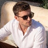 image:imageCARFIA Acetate Polarized Sunglasses for Men Retro Classic Round Shades22 Coffee Tortoise Frame Gray Lens
