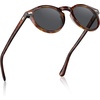 image:imageCARFIA Acetate Polarized Sunglasses for Men Retro Classic Round Shades22 Coffee Tortoise Frame Gray Lens