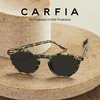image:imageCARFIA Acetate Polarized Sunglasses for Men Retro Classic Round Shades3 Tortoise Frame Grey Lens