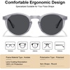 image:imageCARFIA Acetate Polarized Sunglasses for Men Retro Classic Round Shades51 Transparent Gray Frame Gray Lens