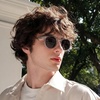 image:imageCARFIA Acetate Polarized Sunglasses for Men Retro Classic Round Shades51 Transparent Gray Frame Gray Lens
