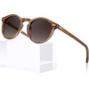 image:imageCARFIA Acetate Polarized Sunglasses for Men Retro Classic Round Shades52 Crystal Brown Frame Gray Gradient Lens