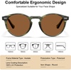 image:imageCARFIA Acetate Polarized Sunglasses for Men Retro Classic Round Shades61 Green Striped Frame Brown Lens