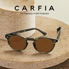 image:imageCARFIA Acetate Polarized Sunglasses for Men Retro Classic Round Shades61 Green Striped Frame Brown Lens