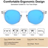 image:imageCARFIA Acetate Polarized Sunglasses for Men Retro Classic Round Shades62 Clear Frame Ice Blue Mirror
