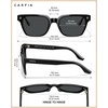 image:imageCARFIA Retro Square Polarized Sunglasses for Men UV 400 Protection CA6232  Handmade Italian Acetate Lightweight and Skinfriendly TAC Lenses Eliminate Glare Blocks Harmful UVA amp UVB rays1 Black Frame  Gray Lens