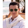 image:imageCARFIA Retro Square Polarized Sunglasses for Men UV 400 Protection CA6232  Handmade Italian Acetate Lightweight and Skinfriendly TAC Lenses Eliminate Glare Blocks Harmful UVA amp UVB rays4 Clear Tea Frame  Green Lens