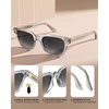 image:imageCARFIA Retro Square Polarized Sunglasses for Men UV 400 Protection CA6232  Handmade Italian Acetate Lightweight and Skinfriendly TAC Lenses Eliminate Glare Blocks Harmful UVA amp UVB rays5 Clear Gray Frame  Gradient Gray Lens
