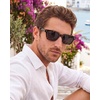 image:imageCARFIA Retro Square Polarized Sunglasses for Men UV 400 Protection CA6232  Handmade Italian Acetate Lightweight and Skinfriendly TAC Lenses Eliminate Glare Blocks Harmful UVA amp UVB rays3 Tortoise Frame  Gray Frame