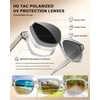 image:imageCARFIA Retro Square Polarized Sunglasses for Men UV 400 Protection CA6232  Handmade Italian Acetate Lightweight and Skinfriendly TAC Lenses Eliminate Glare Blocks Harmful UVA amp UVB rays5 Clear Gray Frame  Gradient Gray Lens