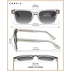 image:imageCARFIA Retro Square Polarized Sunglasses for Men UV 400 Protection CA6232  Handmade Italian Acetate Lightweight and Skinfriendly TAC Lenses Eliminate Glare Blocks Harmful UVA amp UVB rays5 Clear Gray Frame  Gradient Gray Lens