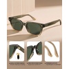 image:imageCARFIA Retro Square Polarized Sunglasses for Men UV 400 Protection CA6232  Handmade Italian Acetate Lightweight and Skinfriendly TAC Lenses Eliminate Glare Blocks Harmful UVA amp UVB rays6 Clear Green Frame  Green Lens