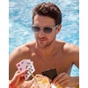image:imageCARFIA Retro Square Polarized Sunglasses for Men UV 400 Protection CA6232  Handmade Italian Acetate Lightweight and Skinfriendly TAC Lenses Eliminate Glare Blocks Harmful UVA amp UVB rays5 Clear Gray Frame  Gradient Gray Lens