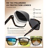 image:imageCARFIA Retro Square Polarized Sunglasses for Men UV 400 Protection CA6232  Handmade Italian Acetate Lightweight and Skinfriendly TAC Lenses Eliminate Glare Blocks Harmful UVA amp UVB rays3 Tortoise Frame  Gray Frame