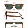 image:imageCARFIA Retro Square Polarized Sunglasses for Men UV 400 Protection CA6232  Handmade Italian Acetate Lightweight and Skinfriendly TAC Lenses Eliminate Glare Blocks Harmful UVA amp UVB rays2 Striped Frame  Green Lens