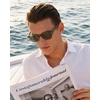 image:imageCARFIA Retro Square Polarized Sunglasses for Men UV 400 Protection CA6232  Handmade Italian Acetate Lightweight and Skinfriendly TAC Lenses Eliminate Glare Blocks Harmful UVA amp UVB rays6 Clear Green Frame  Green Lens