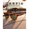 image:imageCARFIA Retro Square Polarized Sunglasses for Men UV 400 Protection CA6232  Handmade Italian Acetate Lightweight and Skinfriendly TAC Lenses Eliminate Glare Blocks Harmful UVA amp UVB rays2 Striped Frame  Green Lens