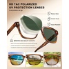 image:imageCARFIA Retro Square Polarized Sunglasses for Men UV 400 Protection CA6232  Handmade Italian Acetate Lightweight and Skinfriendly TAC Lenses Eliminate Glare Blocks Harmful UVA amp UVB rays2 Striped Frame  Green Lens