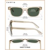 image:imageCARFIA Retro Square Polarized Sunglasses for Men UV 400 Protection CA6232  Handmade Italian Acetate Lightweight and Skinfriendly TAC Lenses Eliminate Glare Blocks Harmful UVA amp UVB rays4 Clear Tea Frame  Green Lens