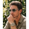 image:imageCARFIA Retro Square Polarized Sunglasses for Men UV 400 Protection CA6232  Handmade Italian Acetate Lightweight and Skinfriendly TAC Lenses Eliminate Glare Blocks Harmful UVA amp UVB rays5 Clear Gray Frame  Gradient Gray Lens
