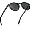 image:imageCARFIA Acetate Polarized Sunglasses for Men Retro Classic Round Shades1 Black Frame Gray Polarized Lens