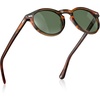 image:imageCARFIA Acetate Polarized Sunglasses for Men Retro Classic Round Shades21 Brown Striped Frame Green Lens