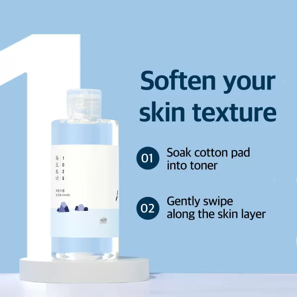 ROUND LAB Dokdo Toner  Exfoliate Dead Skin Cells Replenish Skin with Long Lasting Moisture Hydrating Watery Type Toner 676floz