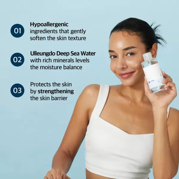 ROUND LAB Dokdo Toner  Exfoliate Dead Skin Cells Replenish Skin with Long Lasting Moisture Hydrating Watery Type Toner 676floz