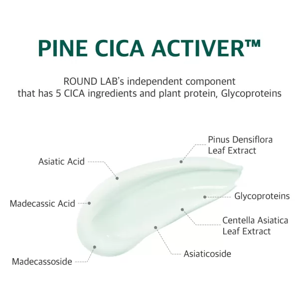 imageROUND LAB Pine Calming Cica Cream Unscented  5CICA solution for hormonal breakouts acneprone skin and rosacea Nourishing ampamp moisturizing cream 169floz