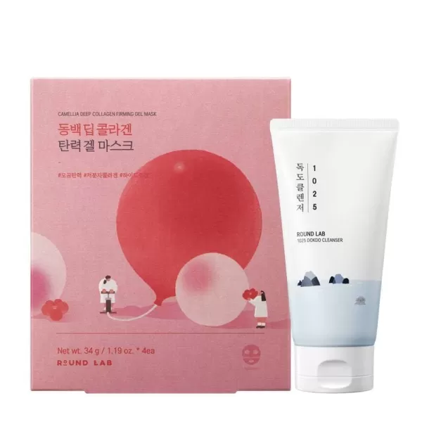 imageROUND LAB 1025 Dokdo Cleanser 150mlCamellia Deep Collagen Firming Mask 4ea Hydration toner gentle exfoliation soothing collagen mask Pore Minimizing