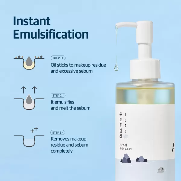 imageROUND LAB 1025 Dokdo Cleansing Oil 200ml  1025 Dokdo Cleanser 150ml deep pore cleansing for sensitive poreclogged skin