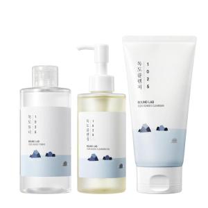 imageROUND LAB 1025 Dokdo Trio Set  Toner  Cleansing Oil  Cleanser for Clear Skincare Intense Hydration Korean Skincare