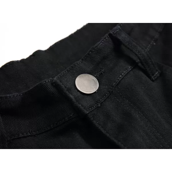 chouyatou Mens Cool Stylish Wrinkle Performance Slim Ripped Denim ShortsBlackno Holes