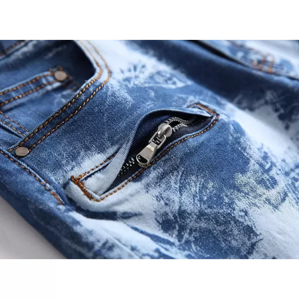 chouyatou Mens Cool Stylish Wrinkle Performance Slim Ripped Denim ShortsColor01