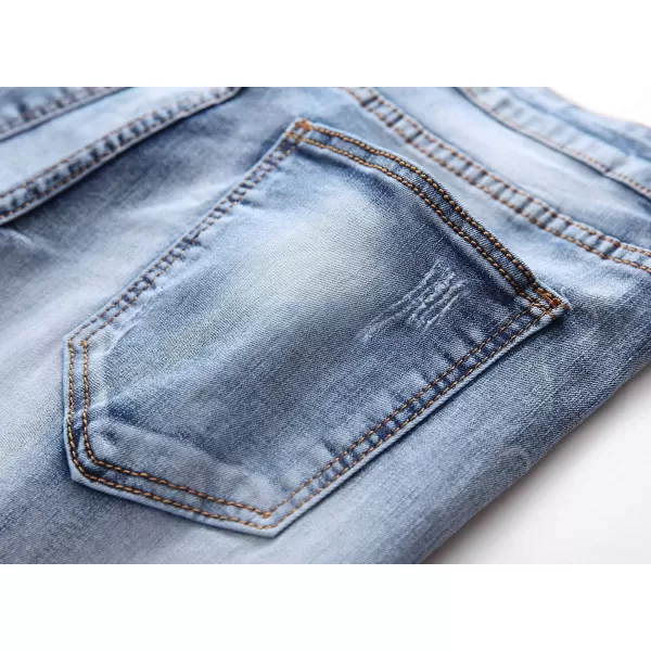 chouyatou Mens Cool Stylish Wrinkle Performance Slim Ripped Denim ShortsColor03