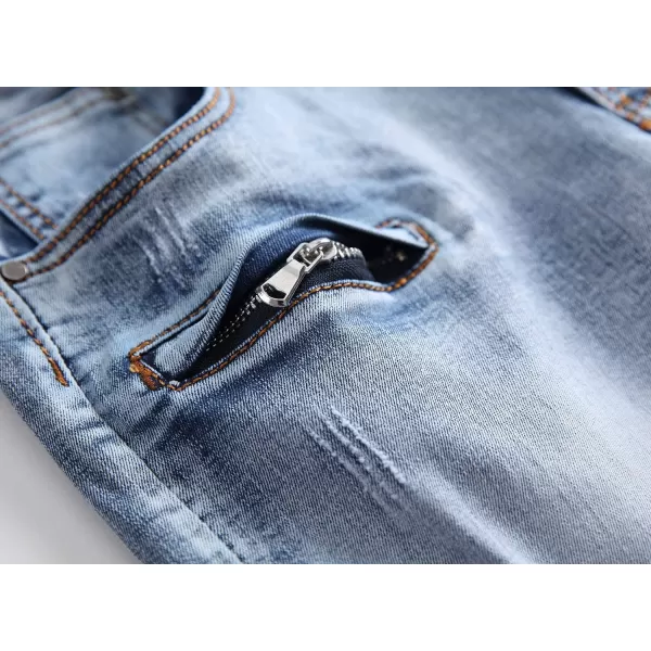 chouyatou Mens Cool Stylish Wrinkle Performance Slim Ripped Denim ShortsColor03