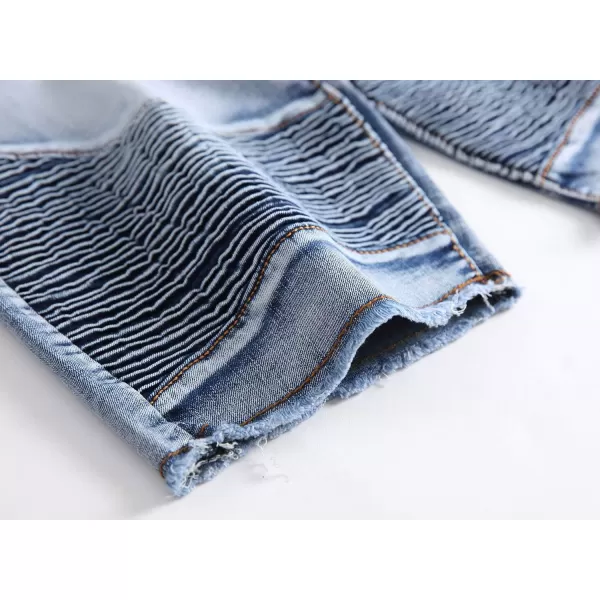 chouyatou Mens Cool Stylish Wrinkle Performance Slim Ripped Denim ShortsColor03