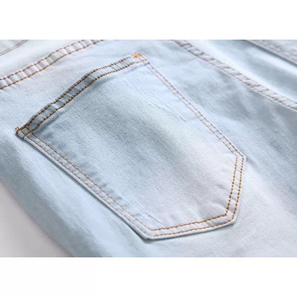 chouyatou Mens Cool Stylish Wrinkle Performance Slim Ripped Denim ShortsColor04
