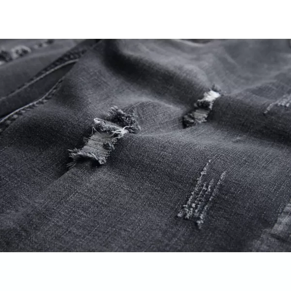chouyatou Mens Cool Stylish Wrinkle Performance Slim Ripped Denim ShortsColor13