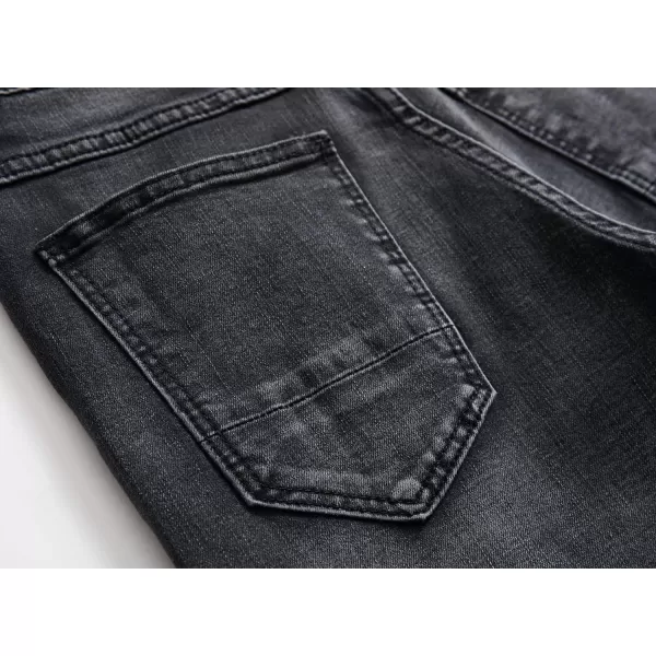 chouyatou Mens Cool Stylish Wrinkle Performance Slim Ripped Denim ShortsColor13