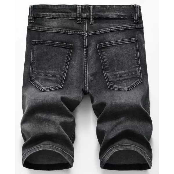 chouyatou Mens Cool Stylish Wrinkle Performance Slim Ripped Denim ShortsColor13