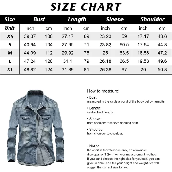 chouyatou Mens Essential Button Down Long Sleeve Washed Denim ShirtBluish Black