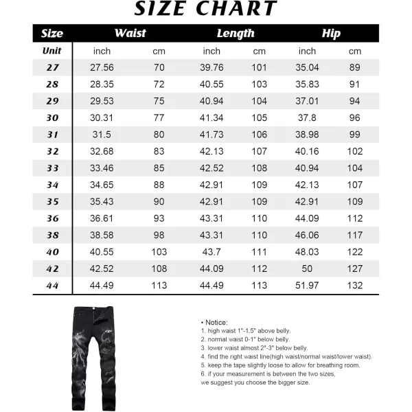 chouyatou Mens Street Wear Distressed Fit Stylish Printed Slim Jeans Denim PantsBlue