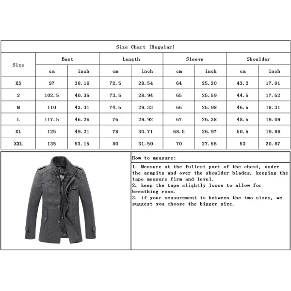 chouyatou Mens Winter Stylish Wool Blend Single Breasted Military PeacoatKhaki