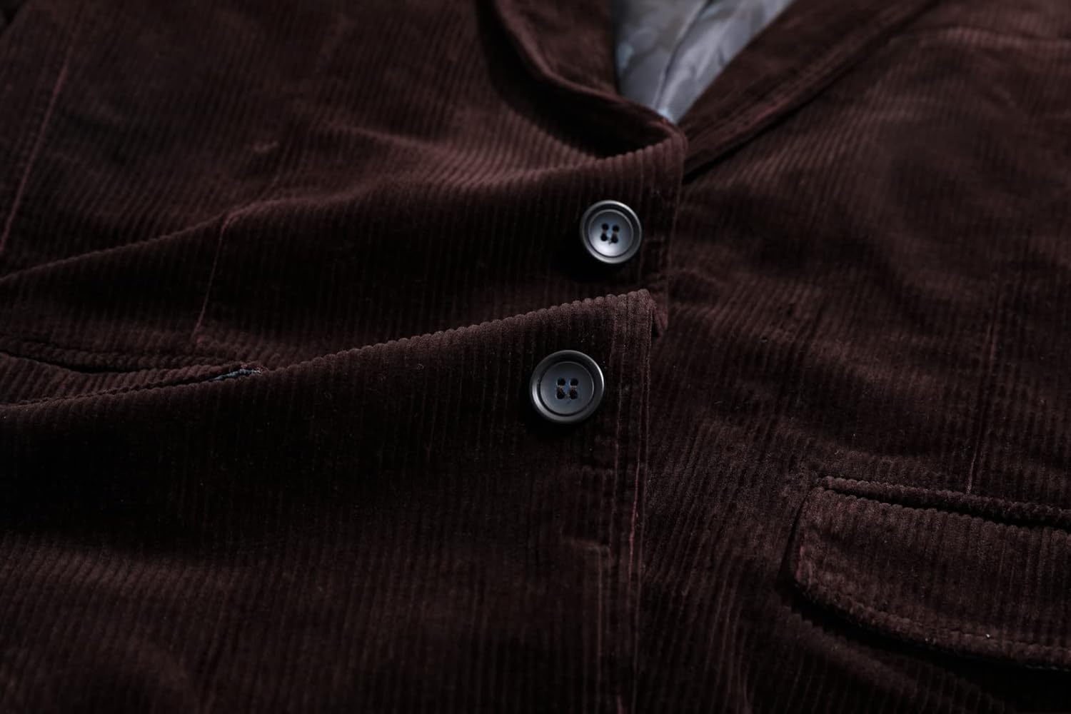 chouyatou Mens Vintage Casual Work Wear Corduroy Suit Blazer Jacket Sport CoatReddish Coffee