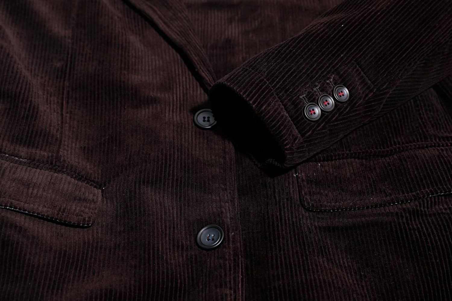 chouyatou Mens Vintage Casual Work Wear Corduroy Suit Blazer Jacket Sport CoatReddish Coffee